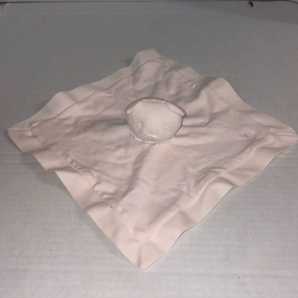 Ralph Lauren Pink Teddy Bear Lovey Baby Blanket Security 11x11" Polo Pastel